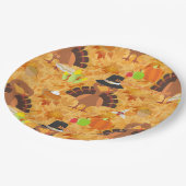 Dankeschön an Truthahn-Teller Pappteller (Schrägansicht)