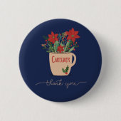 Dankeschön an Weihnachten Poinsettias Button (Vorderseite)