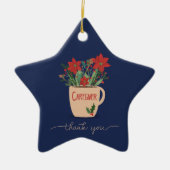 Dankeschön an Weihnachten Poinsettias Keramik Ornament (Vorne)