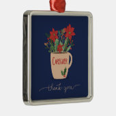 Dankeschön an Weihnachten Poinsettias Ornament Aus Metall (Rechts)