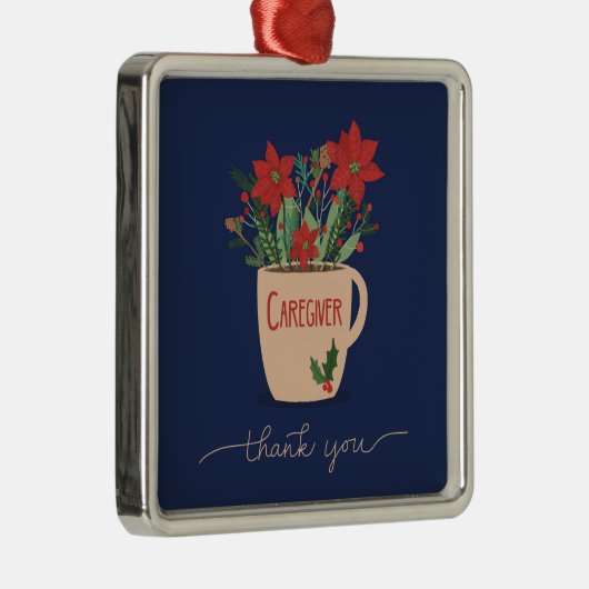 Dankeschön an Weihnachten Poinsettias Ornament Aus Metall (Rechts)