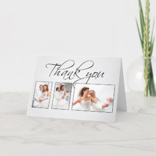 Dankeschön an weiße Fotos Hochzeitskarte Dankeskarte