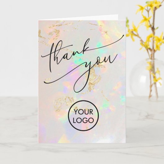 Dankeschön an weiße Opal-Textur-Karte Karte (Gelbe Blume)