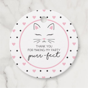Dankeschön-Anhänger für Katzen-Geburtstagsfeier mi Geschenkanhänger