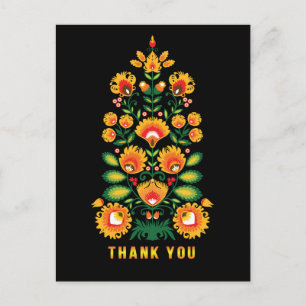 Dankeschön anpassbare Folklore-Postkarte Postkarte