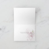 Dankeschön | Aquarellblütenrosa Rose Dankeskarte (Innenseite)