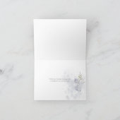 Dankeschön | Aquarellfarbene Blumendusty Blue Rose Dankeskarte (Innenseite)