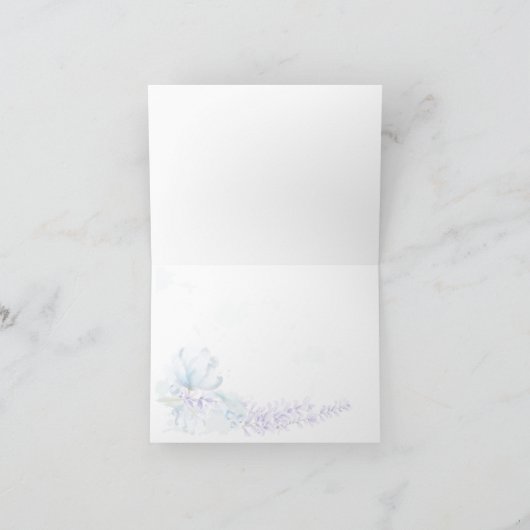 Dankeschön | Aquarelllavender - Dusty Blue Floral Dankeskarte (Innenseite)
