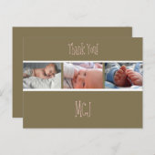 Dankeschön, Babymonogramm, legen Sie Ihre Fotos ei Ankündigungspostkarte (Vorne/Hinten)