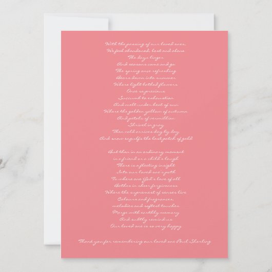 Dankeschön Beileid-Karte (Rückseite)