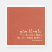 Dankeschön Bible Scripting Orange Erntedank Serviette (Vorderseite)
