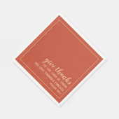 Dankeschön Bible Scripting Orange Erntedank Serviette (Ecke)