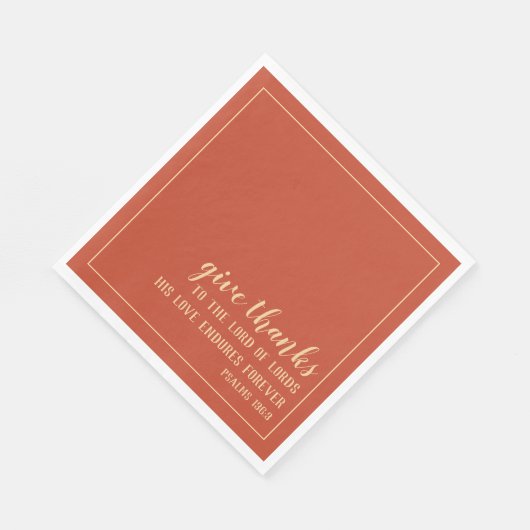 Dankeschön Bible Scripting Orange Erntedank Serviette (Ecke)