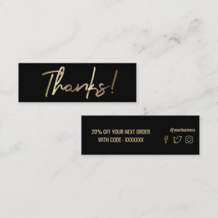 Dankeschön Black-Hintergrand-Discount Mini Visitenkarte