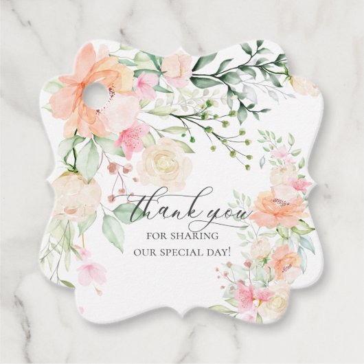 Dankeschön | Blume für Wasserfarben Geschenkanhänger (Vorderseite)