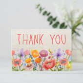 Dankeschön-Blumen Wildblumen - Elegante Blumen Dankeskarte (Stehend Vorderseite)