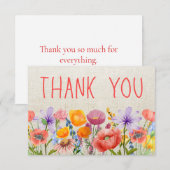Dankeschön-Blumen Wildblumen - Elegante Blumen Dankeskarte (Vorne/Hinten)
