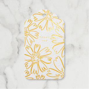 Dankeschön-Blumendesign mit Foto in Folie  Geschenkanhänger