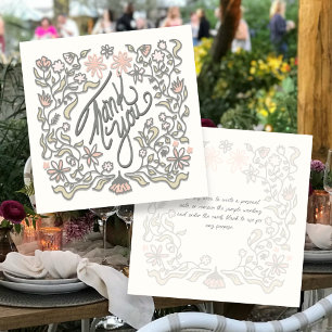 Dankeschön-Blumenrand illustrierte quadratische Ka Dankeskarte