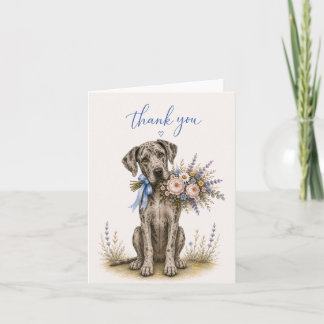 Dankeschön-Blumenstrauß für Dogge Dankeskarte