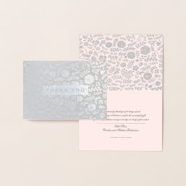 Dankeschön. Blush Pink Floral Wedding Folienkarte