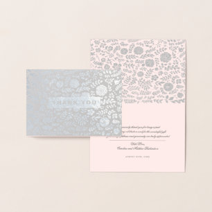 Dankeschön. Blush Pink Floral Wedding Folienkarte