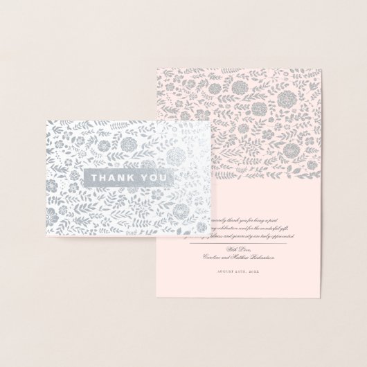 Dankeschön. Blush Pink Floral Wedding Folienkarte (Anzeige)