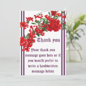 Dankeschön Brief mit Rowan Einladung (Stehend Vorderseite)