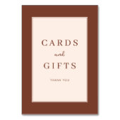 Dankeschön Brown Serif Karten und Geschenke Schild (Rückseite)