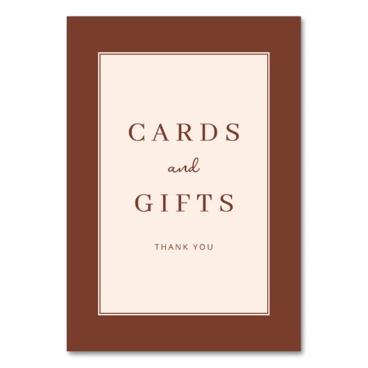 Dankeschön Brown Serif Karten und Geschenke Schild (Vorderseite)