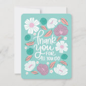 Dankeschön Card - Aquamarin Florals (Vorderseite)