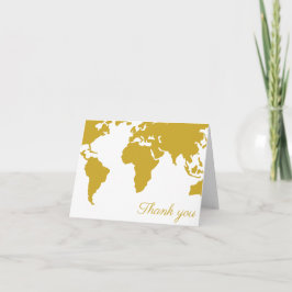 Dankeschön Card - Gold World Map Dankeskarte