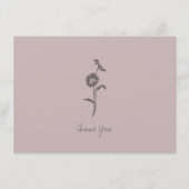 Dankeschön Card Hinweis Rosa Lila einfache Blume Dankeskarte (Vorderseite)