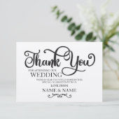 Dankeschön Card Hochzeit rustikale Verlobung Skrip Einladung (Stehend Vorderseite)