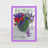 Dankeschön Card mit Blume Arrangement, Petunias Dankeskarte (Vorderseite)