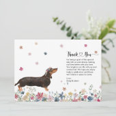 Dankeschön Card mit Dackel Dog Einladung (Stehend Vorderseite)