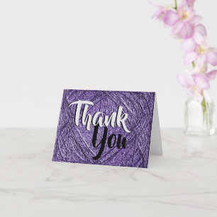 Dankeschön Card mit Lila Metallic-Textur Karte