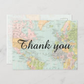 Dankeschön Card - Multicolor World Map Postkarte (Vorne/Hinten)