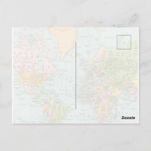 Dankeschön Card - Multicolor World Map Postkarte (Rückseite)