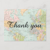 Dankeschön Card - Multicolor World Map Postkarte (Vorderseite)