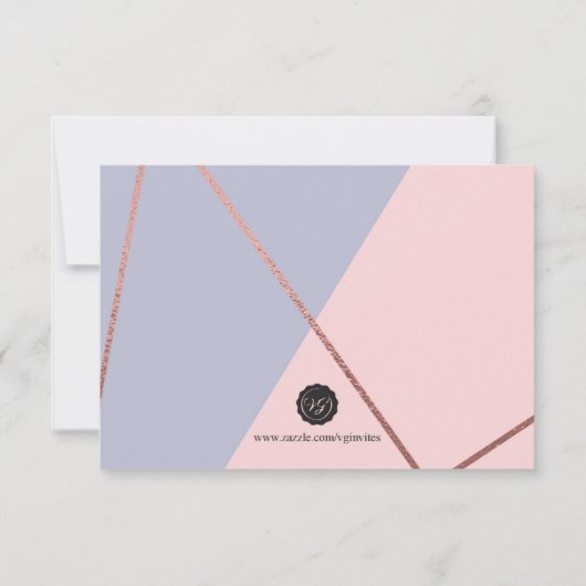 Dankeschön Card, Rose Gold Dankeskarte (Rückseite)