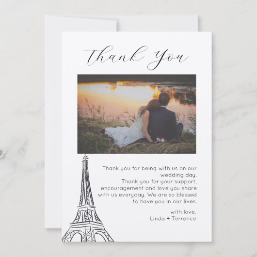 Dankeschön Card, Script danke Karte, Foto (Vorderseite)