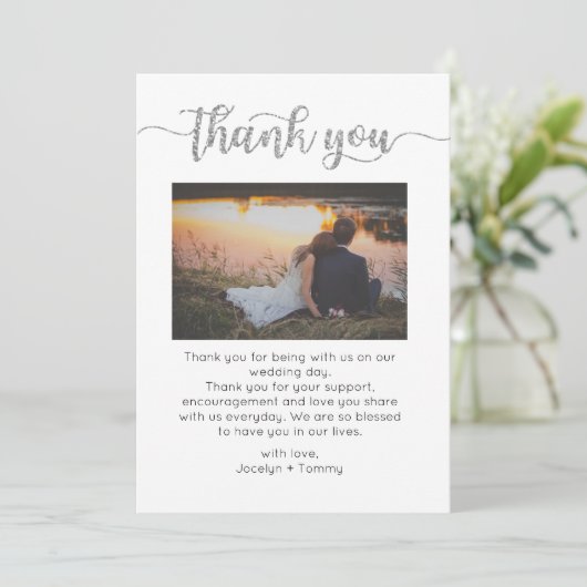 Dankeschön Card, Script danke Karte, Foto (Stehend Vorderseite)