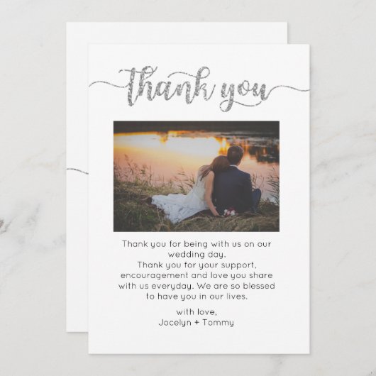 Dankeschön Card, Script danke Karte, Foto (Vorne/Hinten)