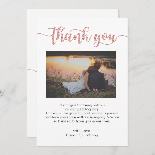 Dankeschön Card, Script danke Karte, Foto (Vorne/Hinten)