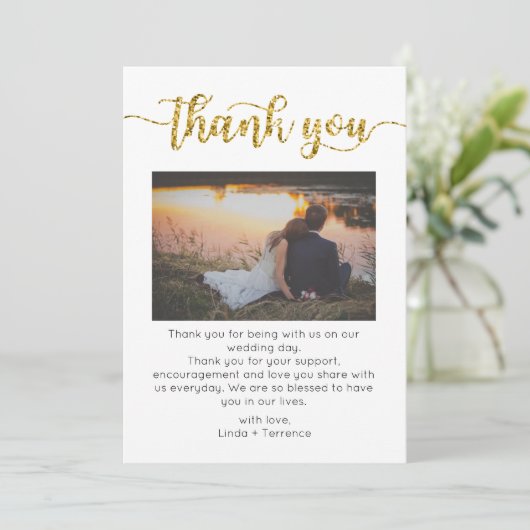 Dankeschön Card, Script danke Karte, Foto (Stehend Vorderseite)