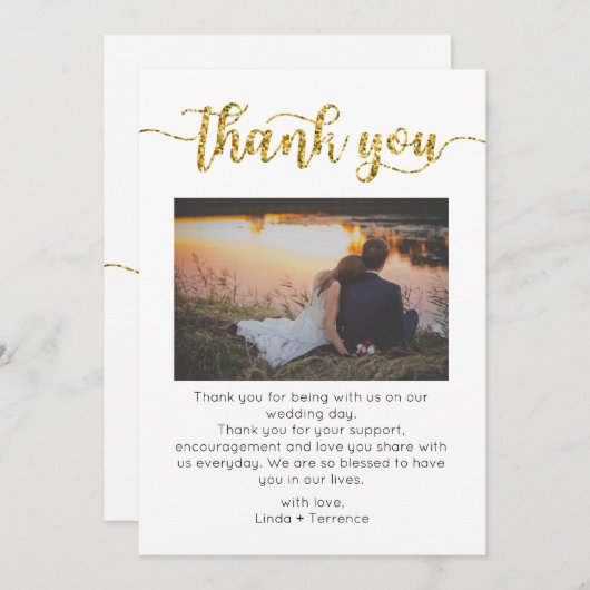 Dankeschön Card, Script danke Karte, Foto (Vorne/Hinten)