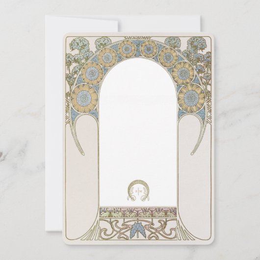 Dankeschön Card Vintage Jugendstil-Hochzeitsbeilag Einladung (Rückseite)