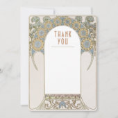 Dankeschön Card Vintage Jugendstil-Hochzeitsbeilag Einladung (Vorderseite)