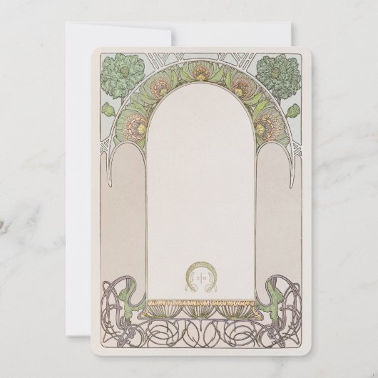 Dankeschön Card Vintage Jugendstil-Hochzeitsbeilag Einladung (Rückseite)